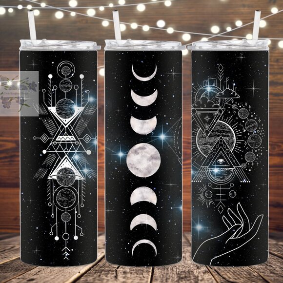 Moon Phases Witchy Metal Insulated Tumbler - Picture 1 of 1